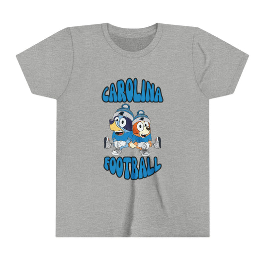 Youth Bluey & Bingo Design Carolina Panthers Football - Inspired T-Shirt