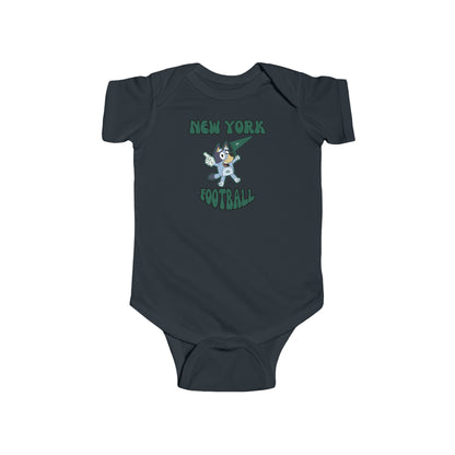 Infant Bluey Design New York Jets Football -Inspired Bodysuit