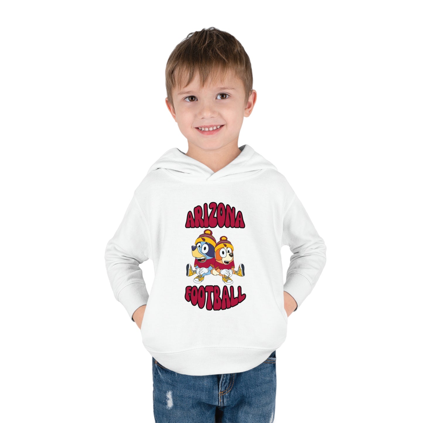 Toddler Bluey & Bingo Design Cardinals Football - Inspired Pullover Fleece Hoodie