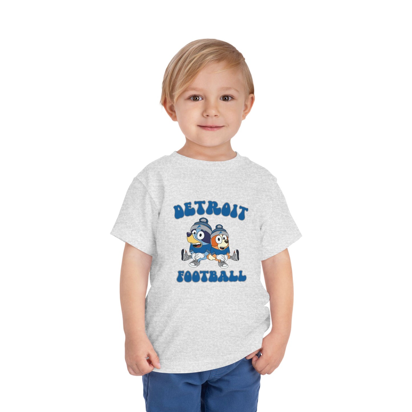 Toddler Bluey & Bingo Design Detroit Lions Football - Inspired T-Shirt