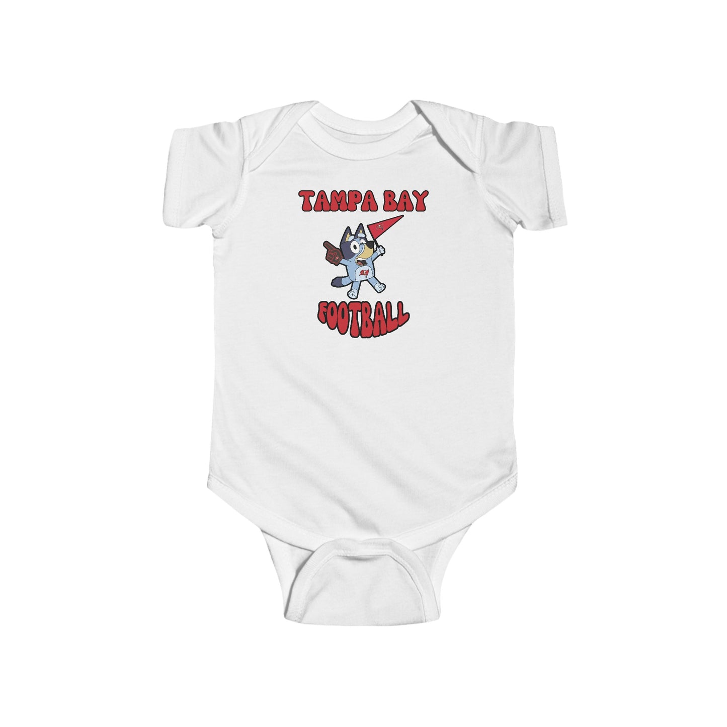 Infant Bluey Design Tampa Bay Buccaneers Football -Inspired Bodysuit