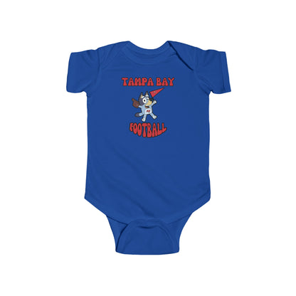 Infant Bluey Design Tampa Bay Buccaneers Football -Inspired Bodysuit