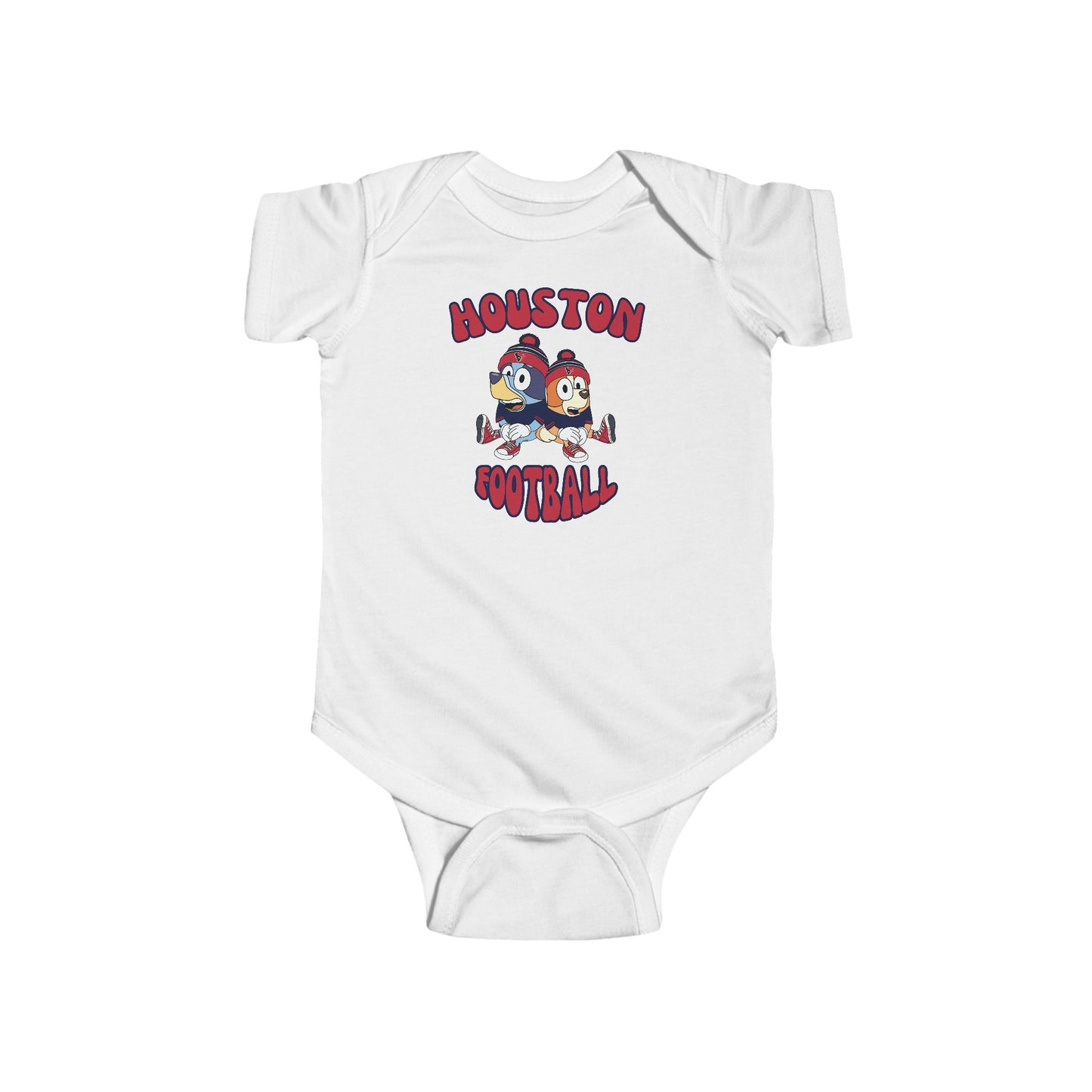 Infant Bluey & Bingo Design Texans Football - Inspired Onesie