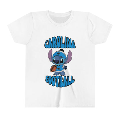 Youth Stitch  Design Panthers Football - Inspired T-Shirt