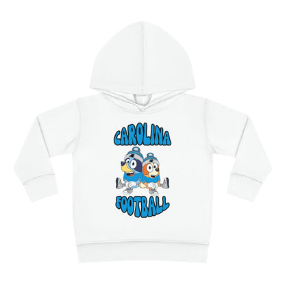 Toddler Bluey & Bingo Design Carolina Panthers Football - Inspired Pullover Fleece Hoodie