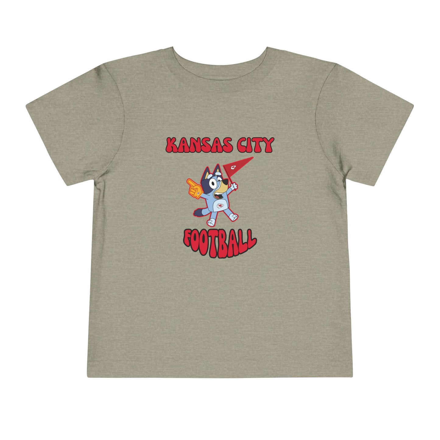 Toddler Bluey Design Kansas City Chiefs Football -Inspired T-Shirt