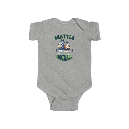 Infant Bluey & Bingo Design Seahawks Football - Inspired Onesie