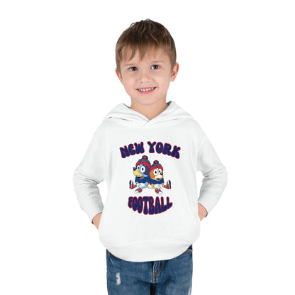 Toddler Bluey & Bingo Design New York Giants Football - Inspired Pullover Fleece Hoodie