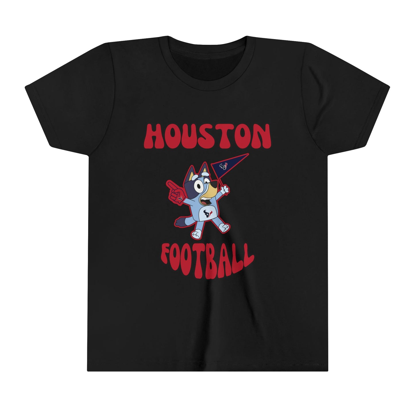 Youth Bluey Design Houston Texans Football -Inspired T-Shirt