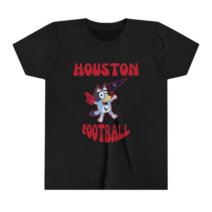 Youth Bluey Design Houston Texans Football -Inspired T-Shirt