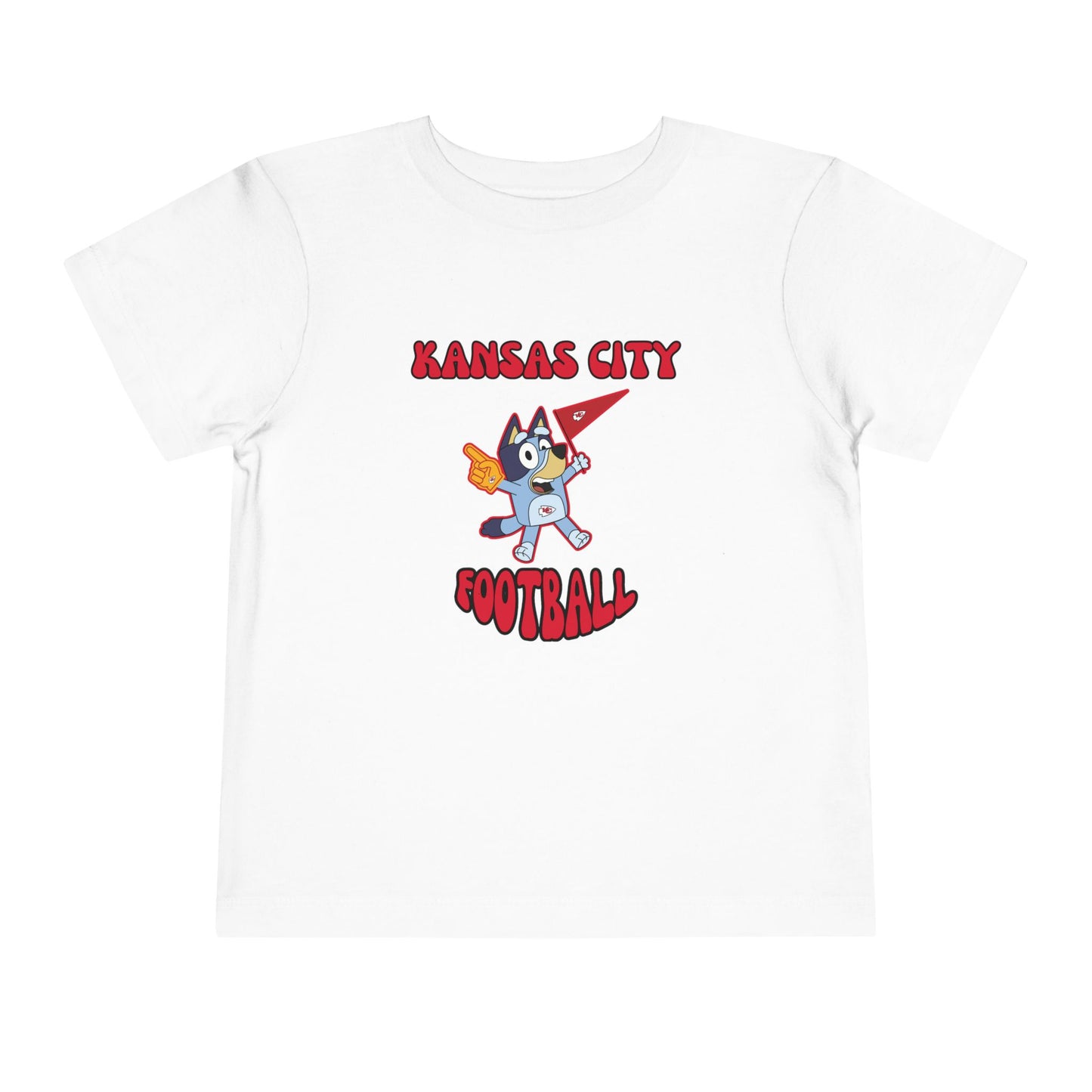 Toddler Bluey Design Kansas City Chiefs Football -Inspired T-Shirt