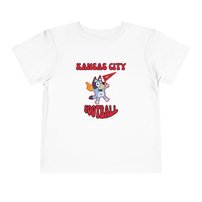 Toddler Bluey Design Kansas City Chiefs Football -Inspired T-Shirt