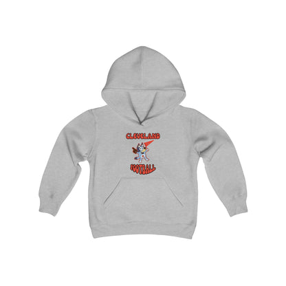 Youth Bluey Design Cleveland Browns Football - Inspired Hooded Sweatshirt