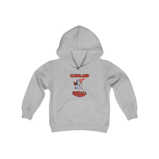 Youth Bluey Design Cleveland Browns Football - Inspired Hooded Sweatshirt