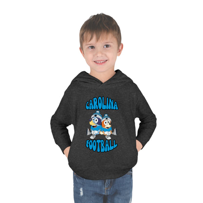 Toddler Bluey & Bingo Design Carolina Panthers Football - Inspired Pullover Fleece Hoodie