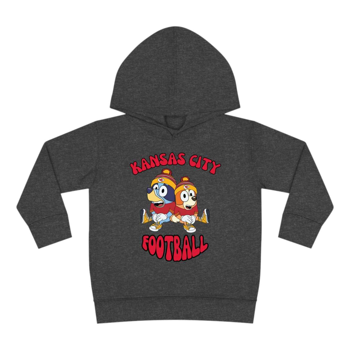 Toddler Bluey & Bingo Design Kansas City Chiefs Football - Inspired Pullover Fleece Hoodie