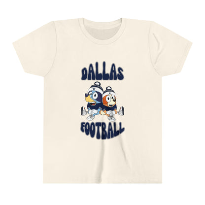 Youth Bluey & Bingo Design Dallas Football - Inspired T-Shirt