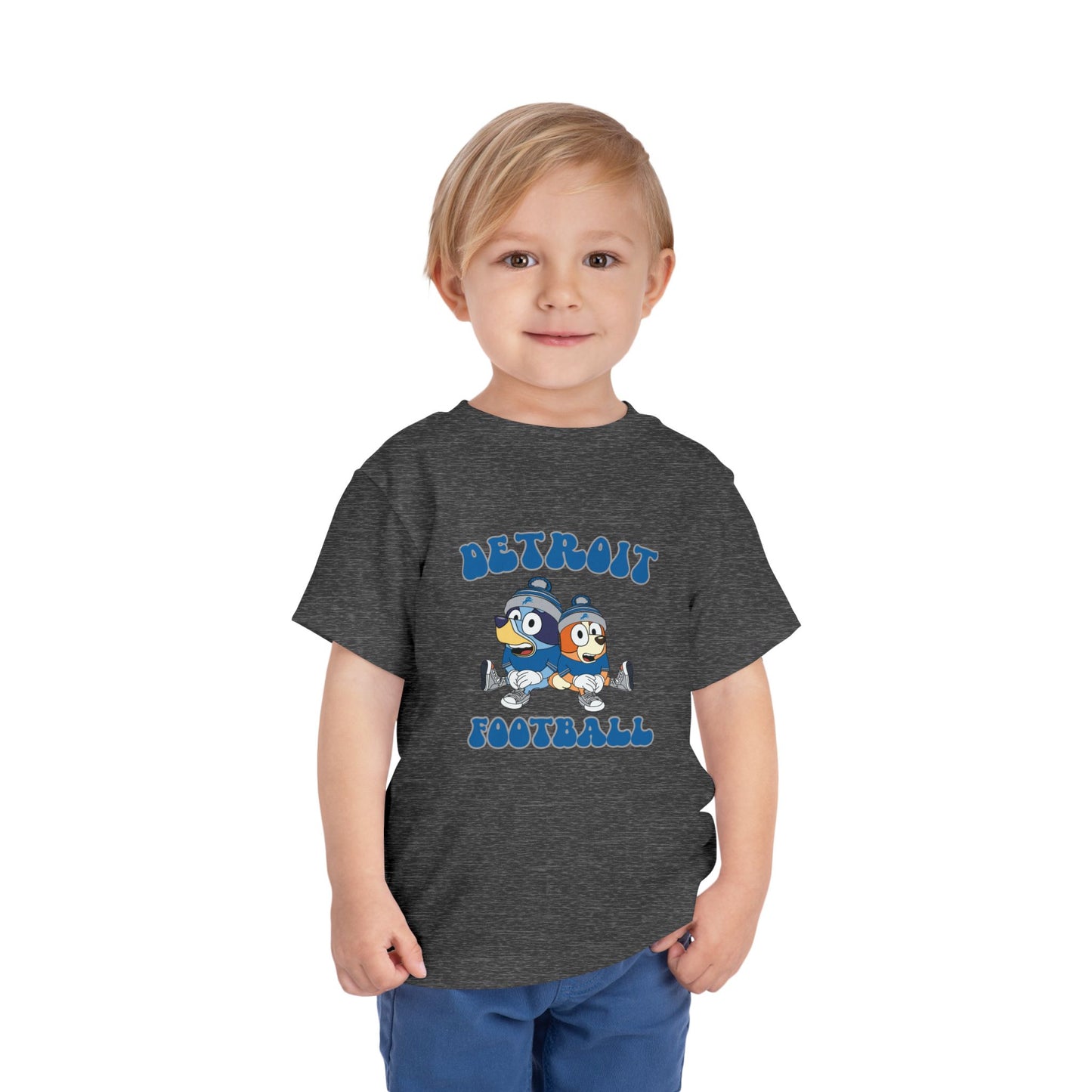 Toddler Bluey & Bingo Design Detroit Lions Football - Inspired T-Shirt