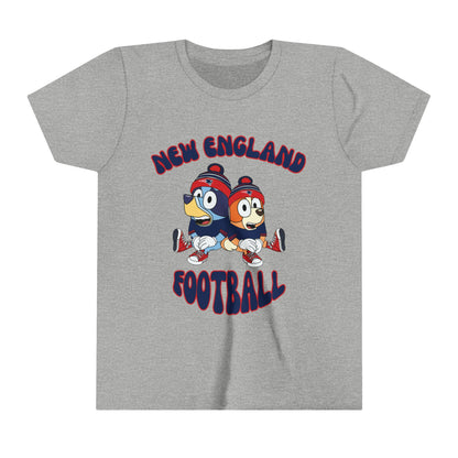 Youth Bluey & Bingo Design Patriots Football - Inspired T-Shirt