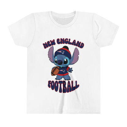 Youth Stitch Design Patriots Football - Inspired T-Shirt