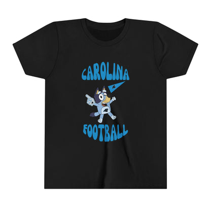 Youth Bluey Design Carolina Panthers Football -Inspired T-Shirt