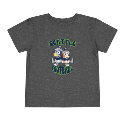 Toddler Bluey & Bingo Design Seahawks Football - Inspired T-Shirt