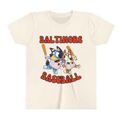 Youth Bluey Design Baltimore Orioles - Inspired T-Shirt