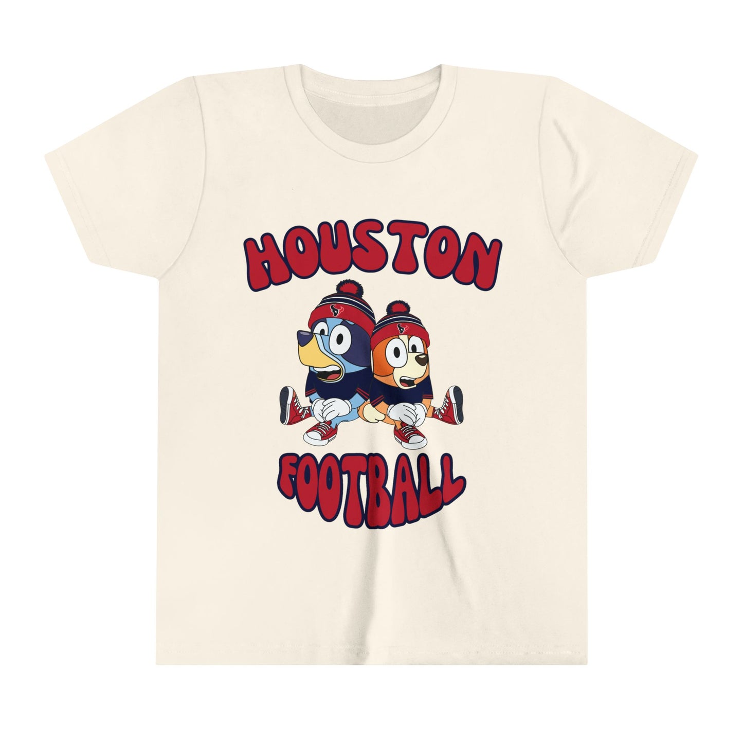 Youth Bluey & Bingo Design Texans Football - Inspired T-Shirt