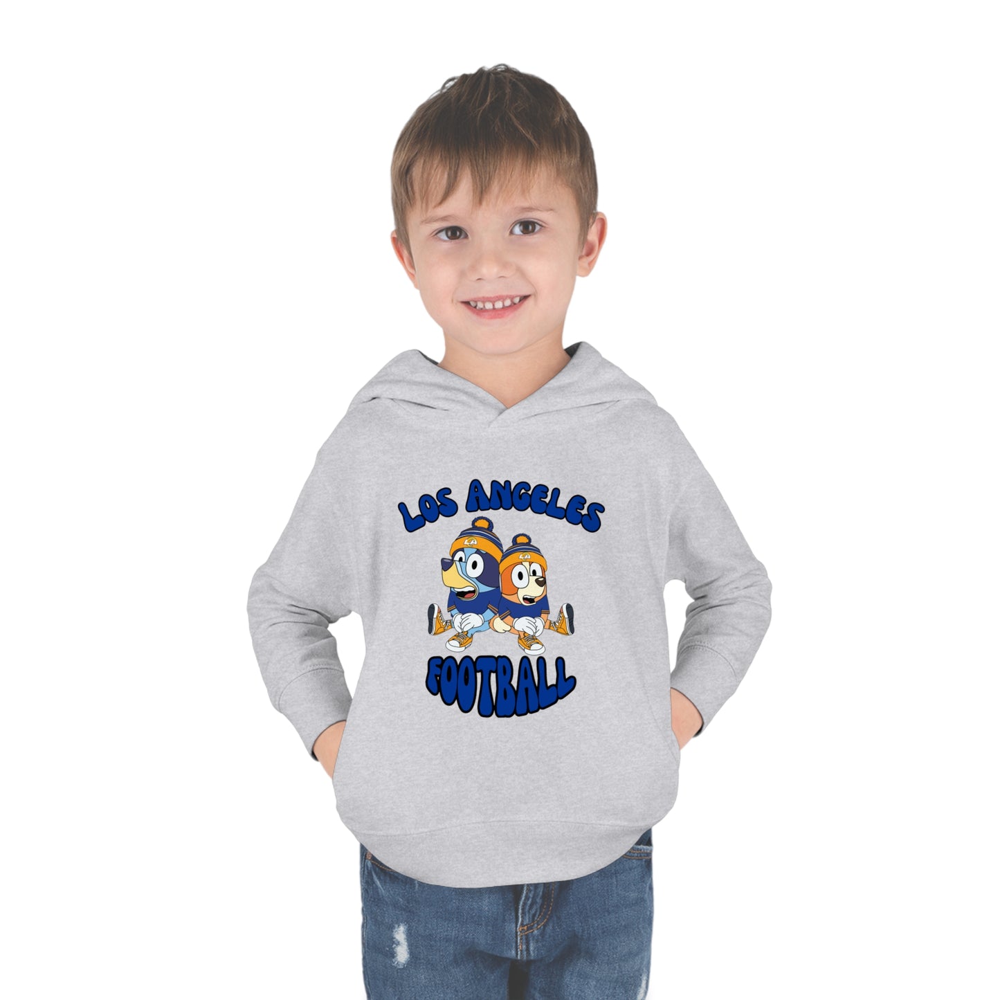 Toddler Bluey & Bingo Design Rams Football - Inspired Pullover Fleece Hoodie