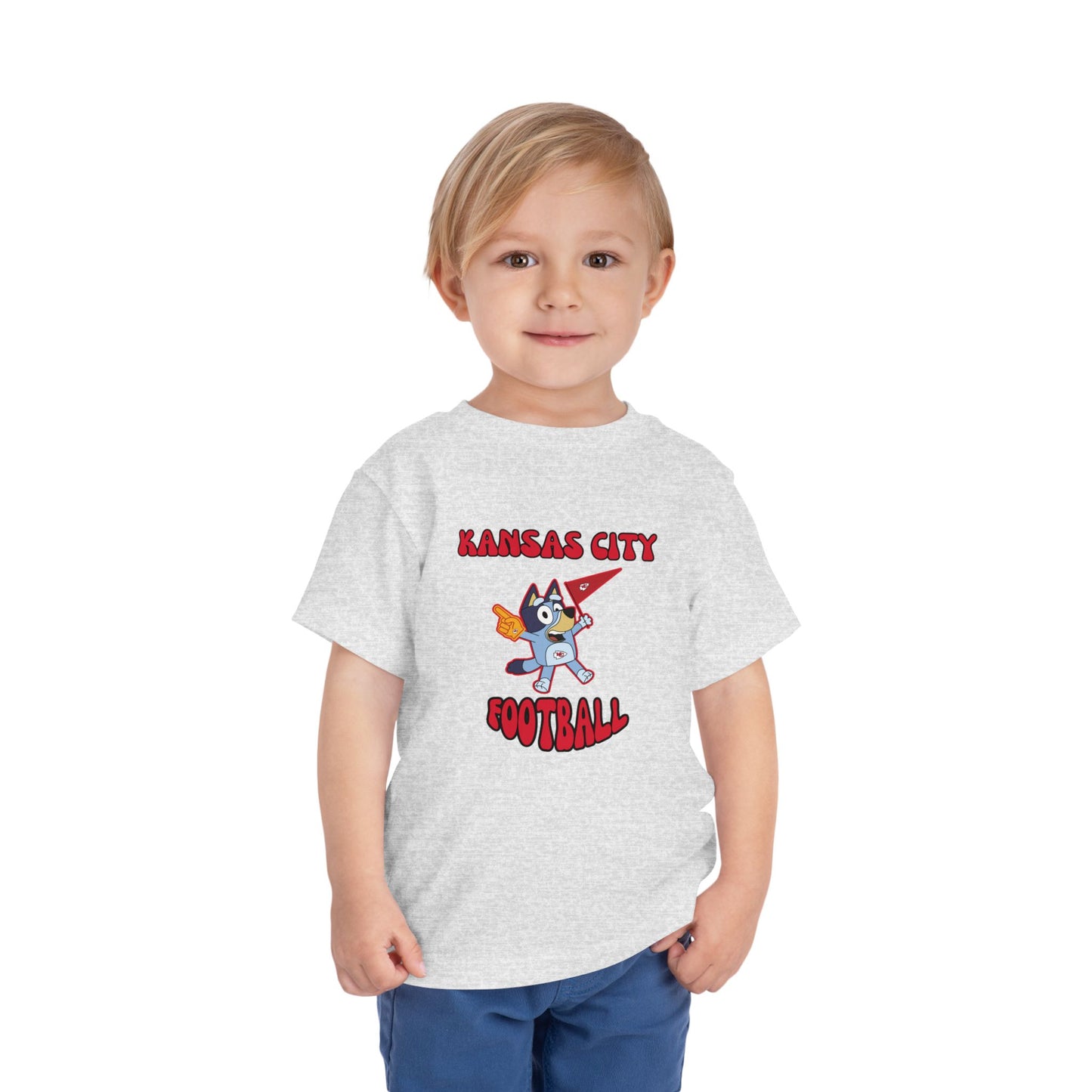 Toddler Bluey Design Kansas City Chiefs Football -Inspired T-Shirt