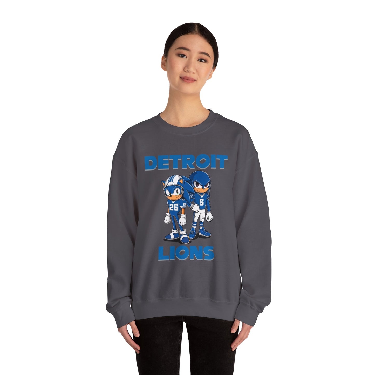 Sonic and Knuckles Jahmyr Gibbs and David Montgomery Detroit Lions Unisex Crewneck Sweatshirt