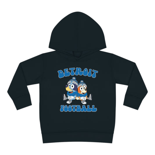 Toddler Bluey & Bingo Design Detroit Lions Football - Inspired Pullover Fleece Hoodie