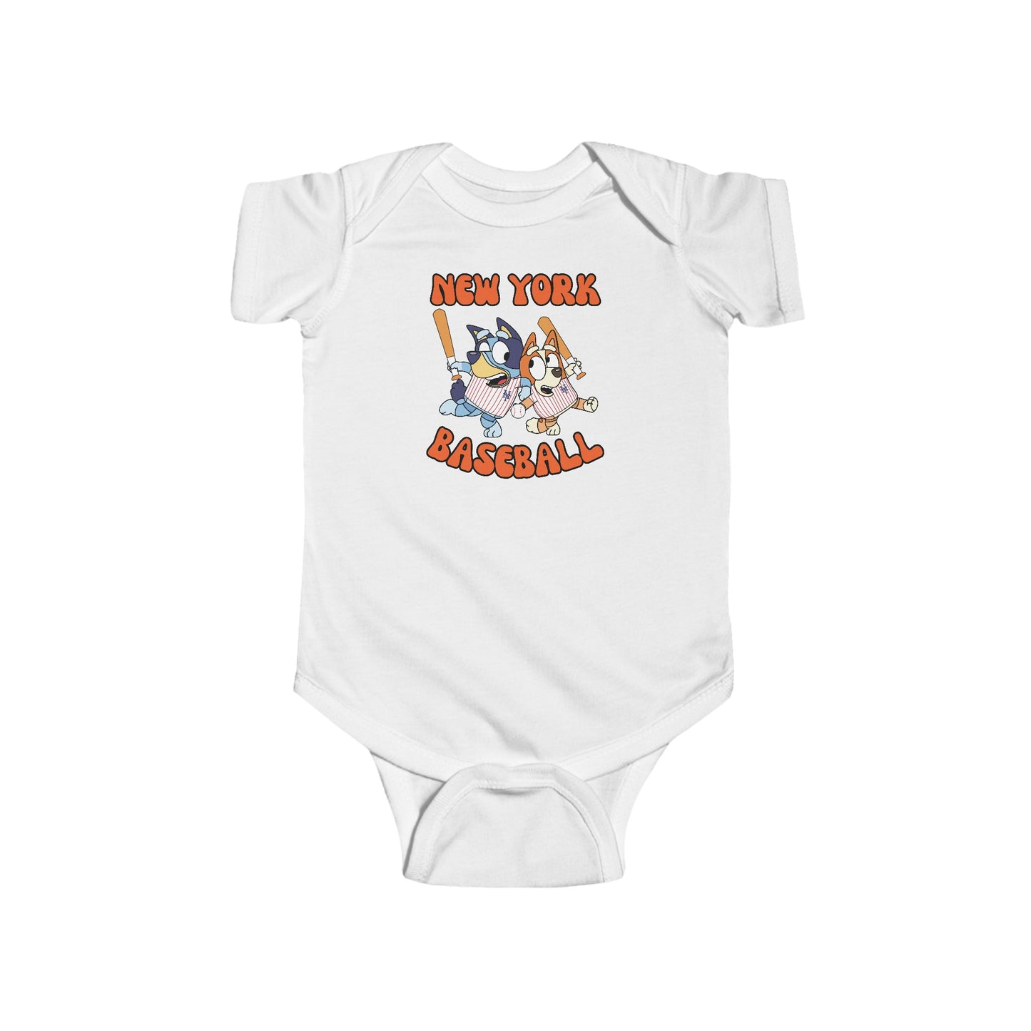 Infant  Bluey Design NY Mets - Inspired Bodysuit