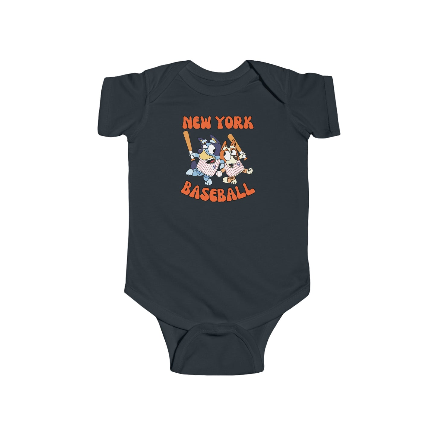 Infant  Bluey Design NY Mets - Inspired Bodysuit