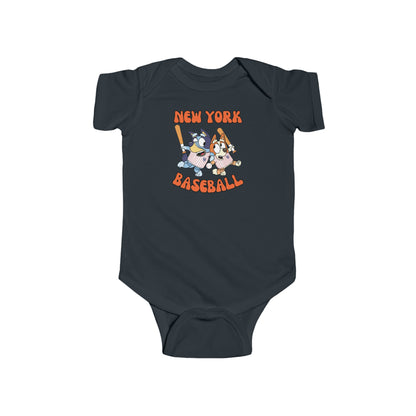 Infant  Bluey Design NY Mets - Inspired Bodysuit