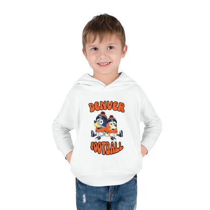 Toddler Bluey & Bingo Design Broncos Football - Inspired Pullover Fleece Hoodie