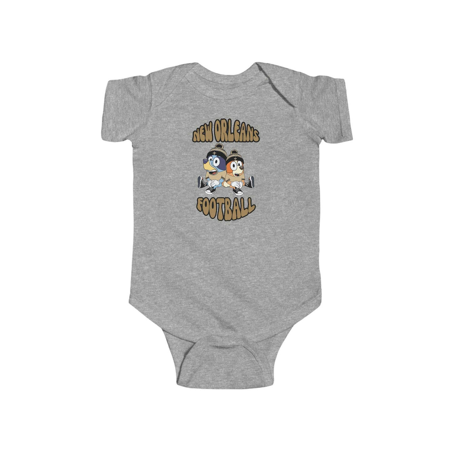 Infant Bluey & Bingo Design Saints Football - Inspired Onesie