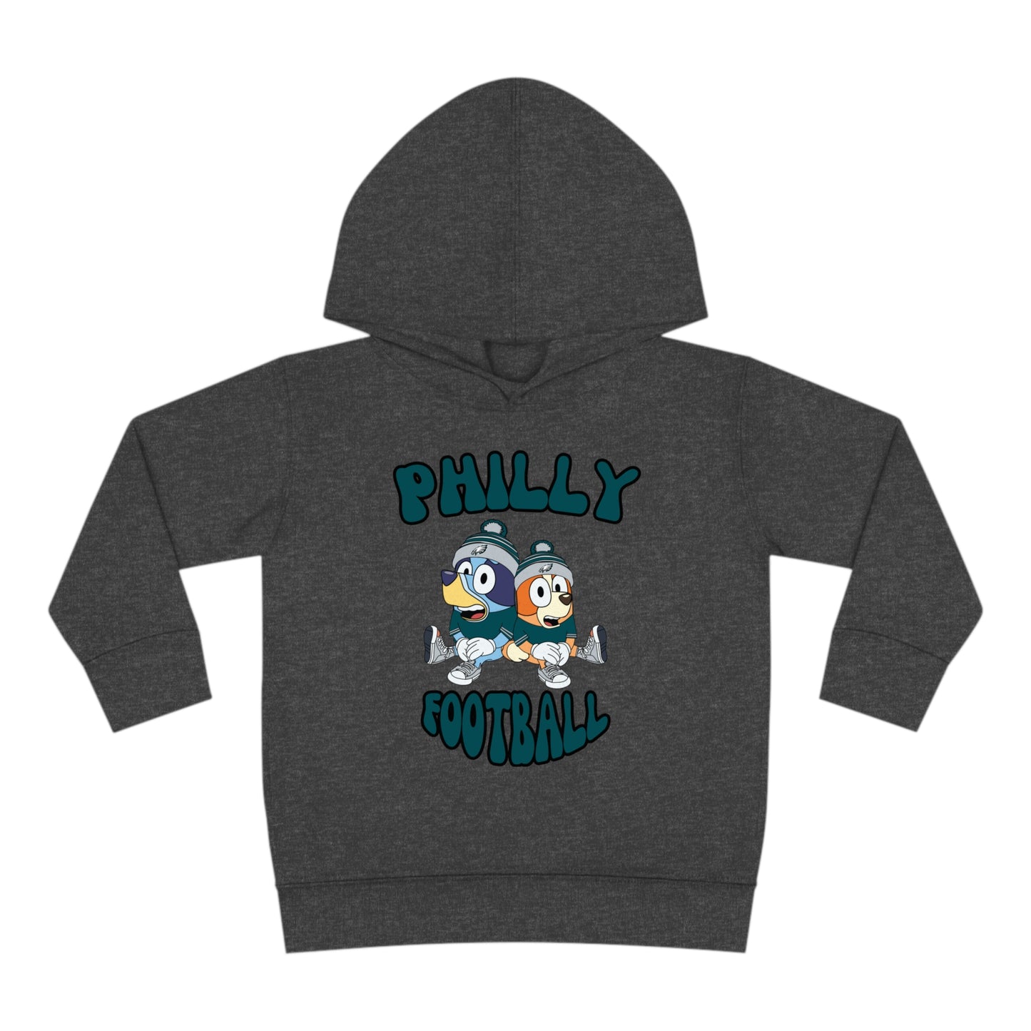 Toddler Bluey & Bingo Design Philadelphia Eagles Football - Inspired Pullover Fleece Hoodie