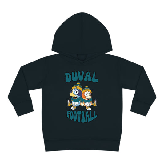 Toddler Bluey & Bingo Design Jaguars Football - Inspired Pullover Fleece Hoodie