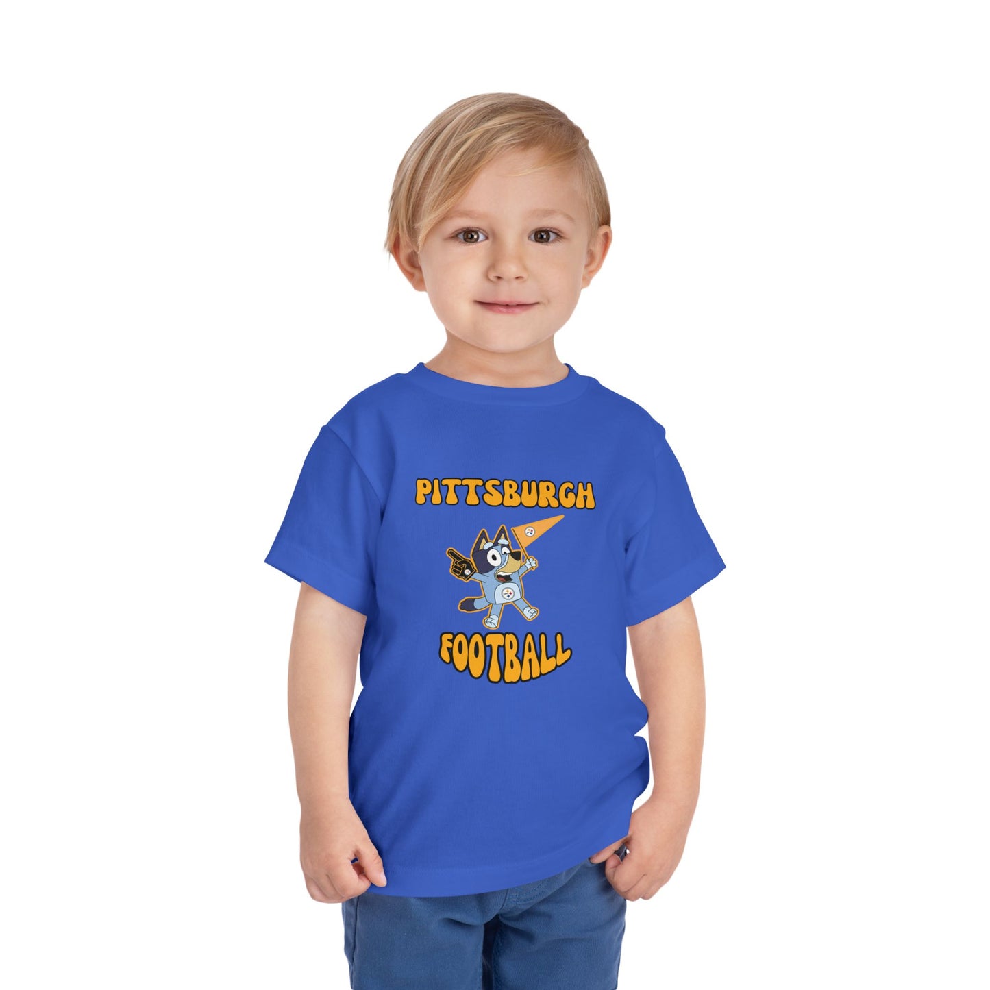 Toddler Bluey Design Pittsburgh Steelers Football -Inspired T-Shirt