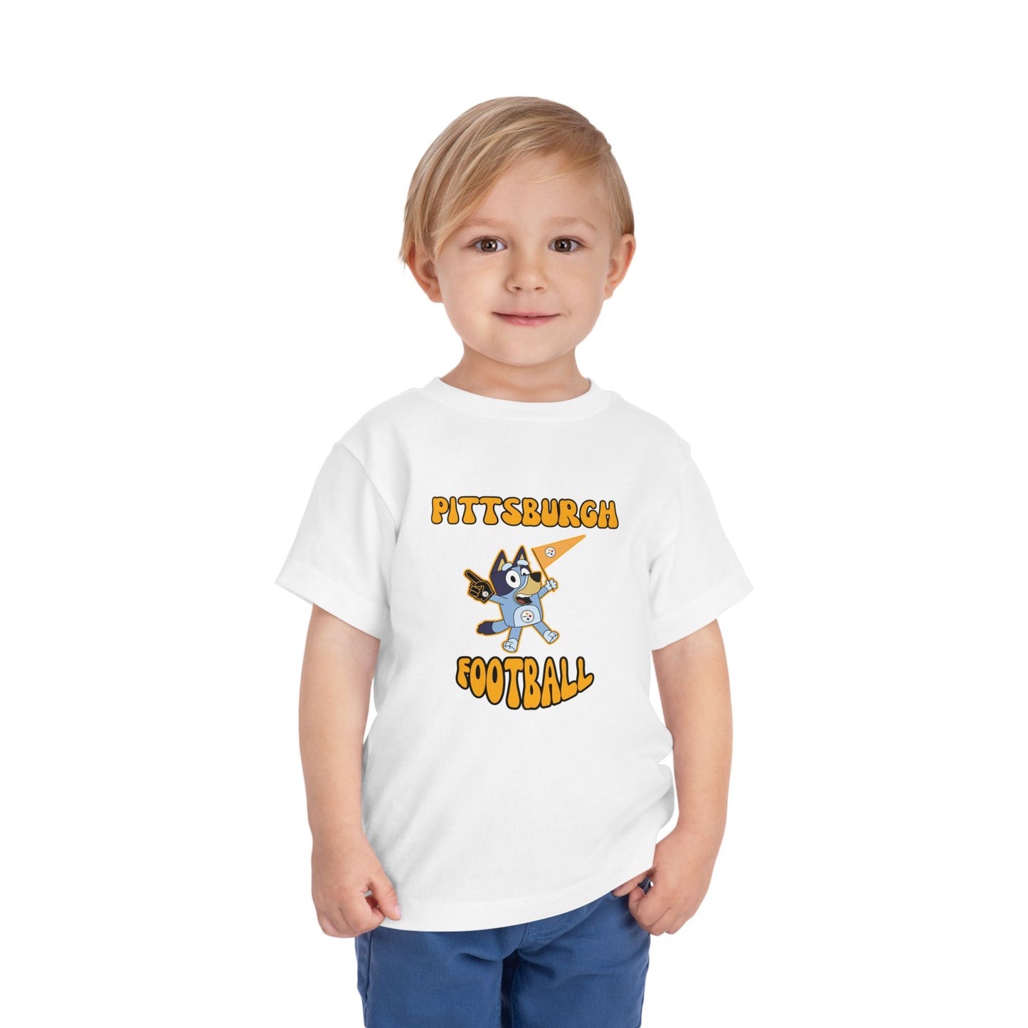 Toddler Bluey Design Pittsburgh Steelers Football -Inspired T-Shirt