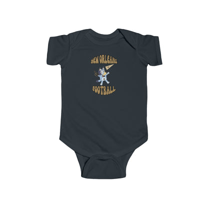 Infant Bluey Design New Orleans Saints Football -Inspired Bodysuit