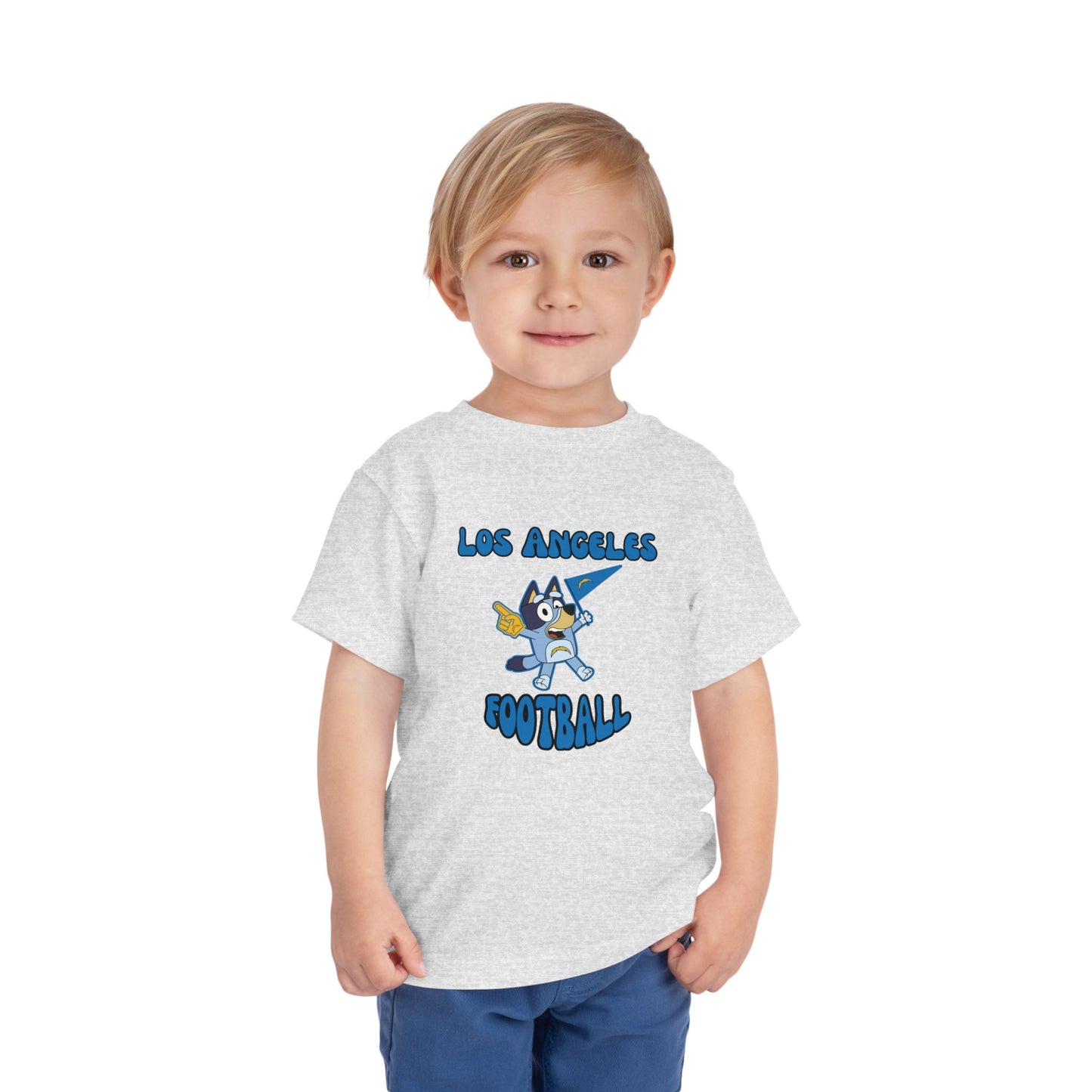 Toddler Bluey Design Las Angeles Chargers Football -Inspired T-Shirt