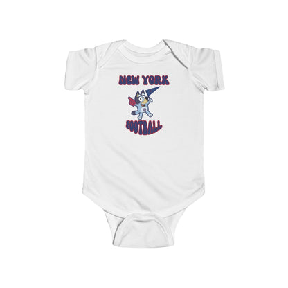 Infant Bluey Design New York Giants Football -Inspired Bodysuit