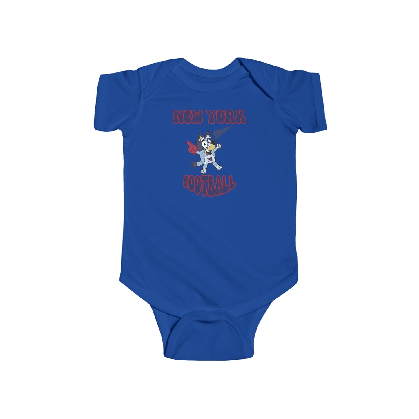 Infant Bluey Design New York Giants Football -Inspired Bodysuit