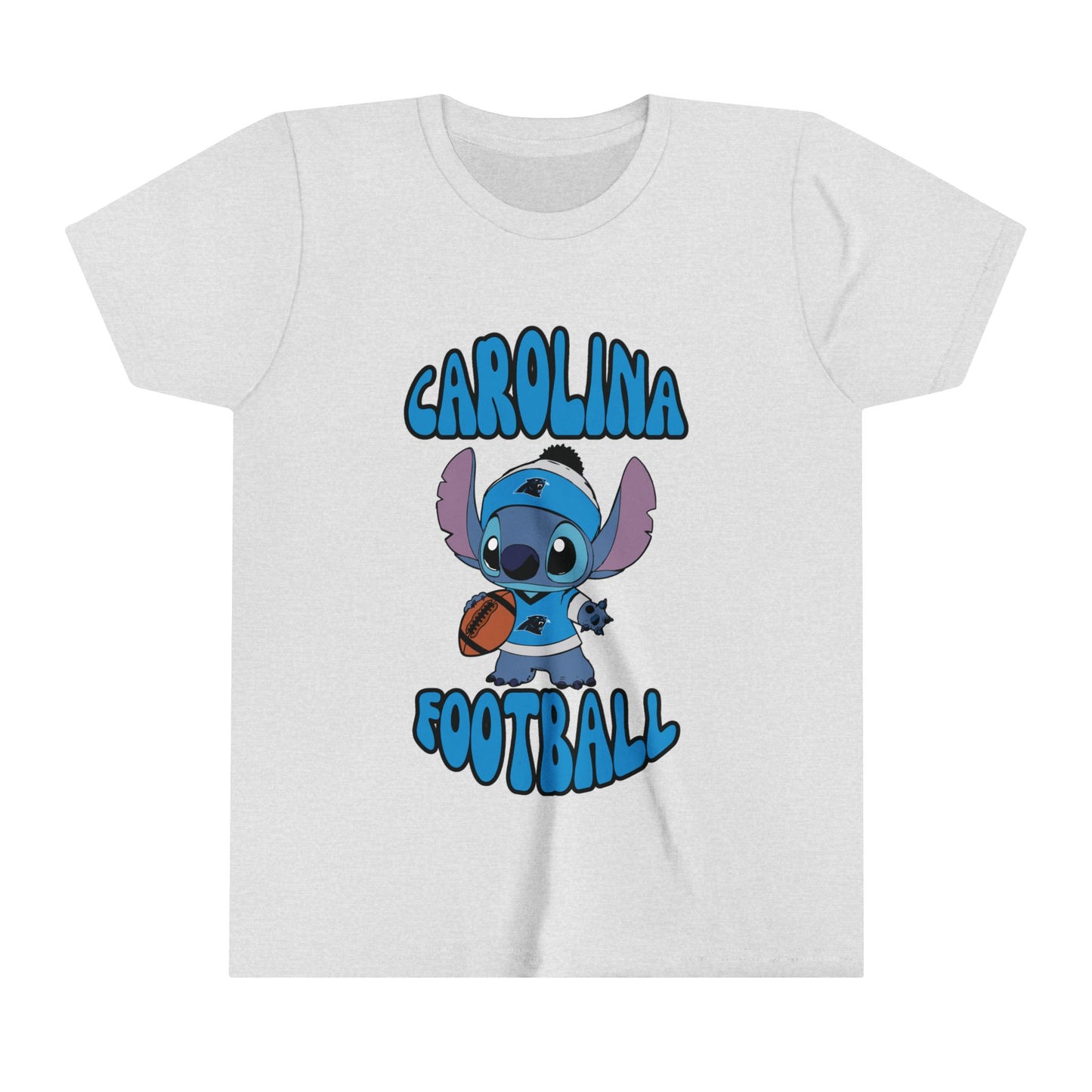 Youth Stitch  Design Panthers Football - Inspired T-Shirt