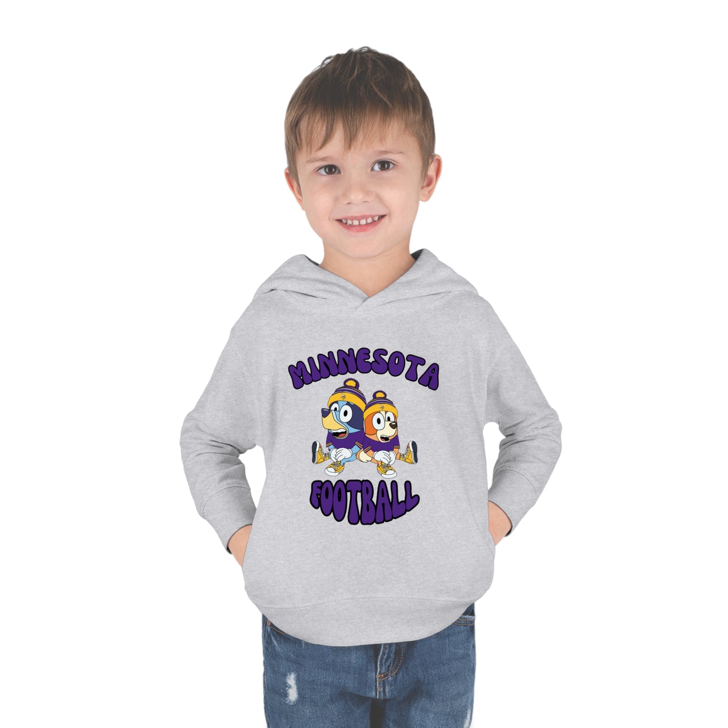 Toddler Bluey & Bingo Design Vikings Football - Inspired Pullover Fleece Hoodie