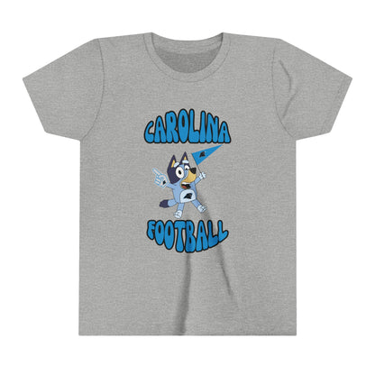 Youth Bluey Design Carolina Panthers Football -Inspired T-Shirt