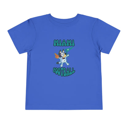 Toddler Bluey Design Miami Dolphins Football -Inspired T-Shirt