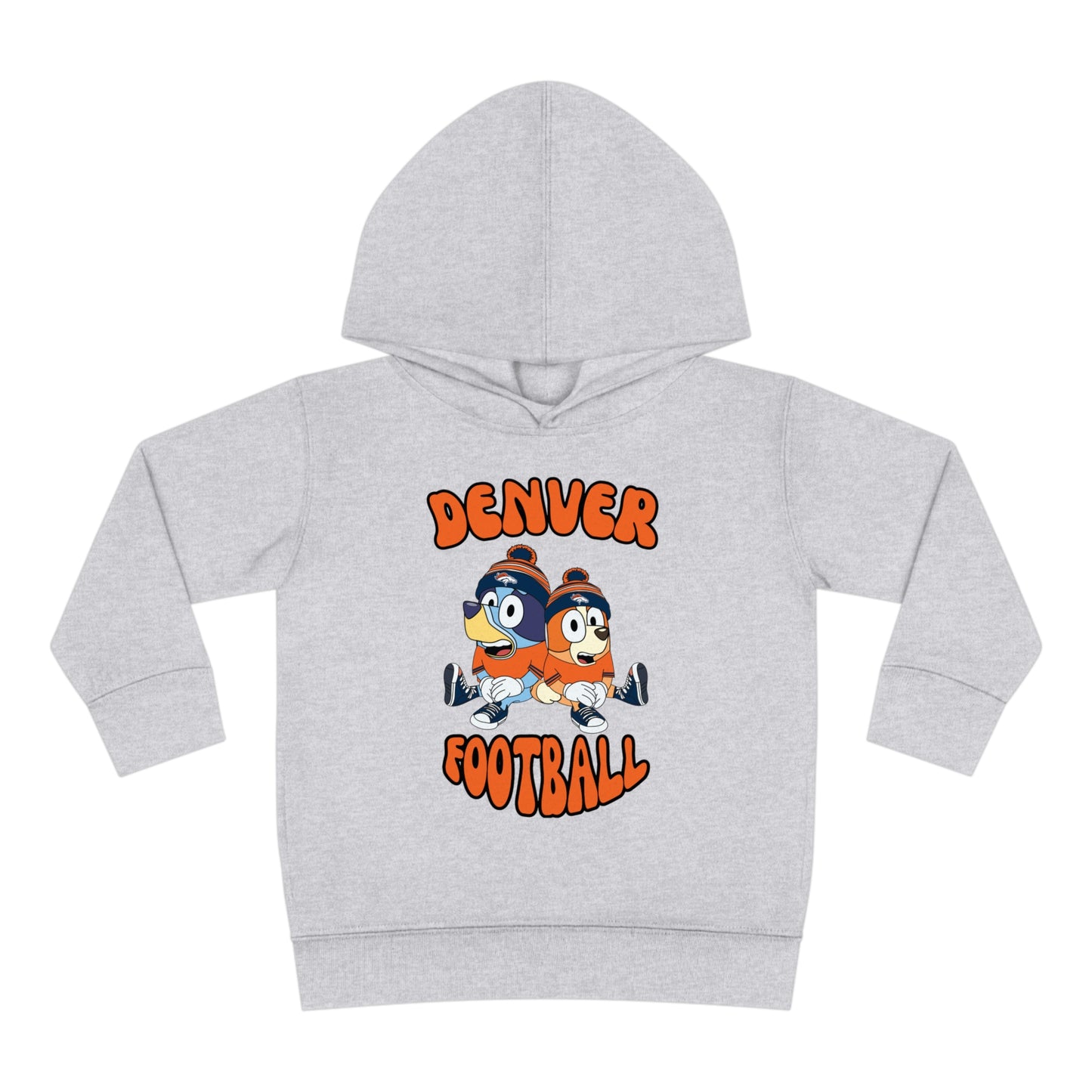 Toddler Bluey & Bingo Design Broncos Football - Inspired Pullover Fleece Hoodie